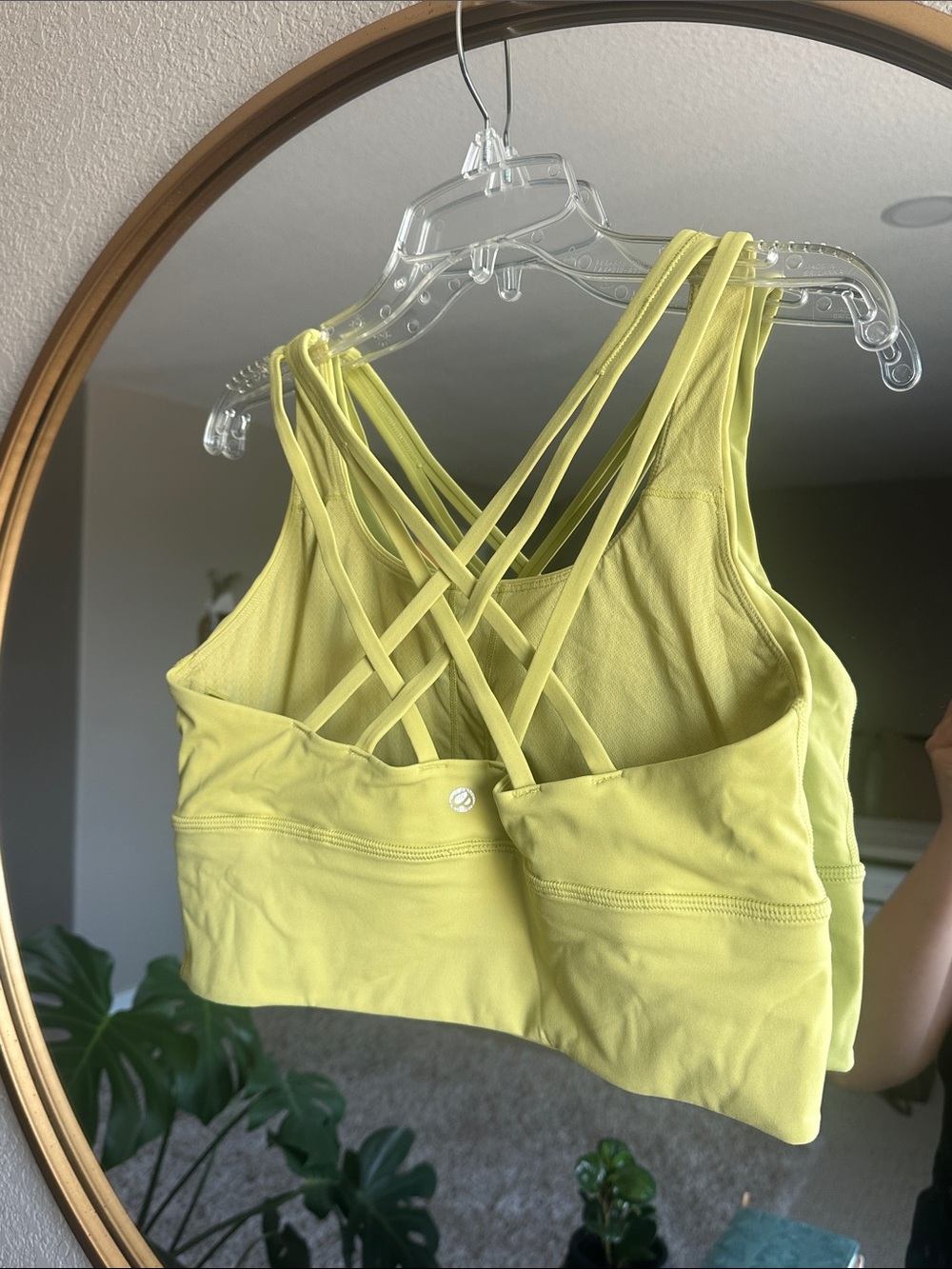 Amazon Yellow Crisscross Strappy long line sports bra/tank